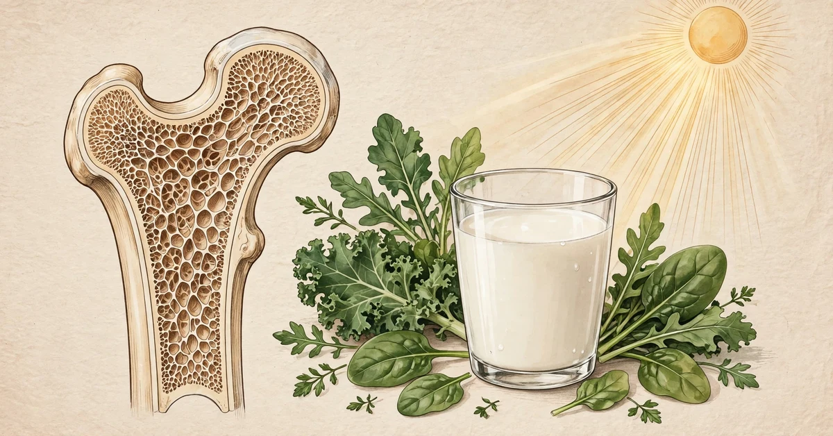 Editorial illustration on keeping bones strong naturally