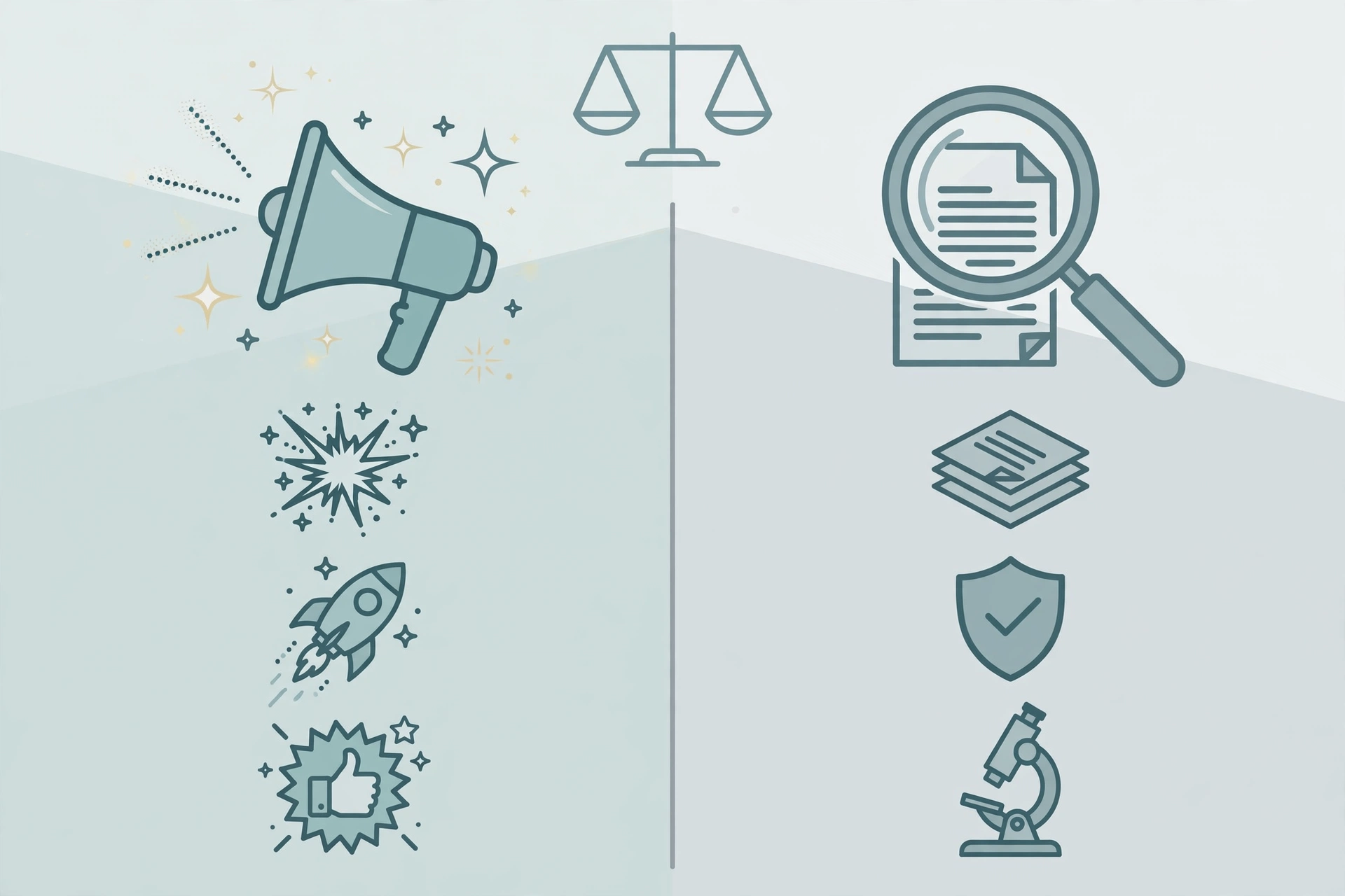 Infographic-style illustration with icons comparing viral colon cleanse marketing claims against the published evidence