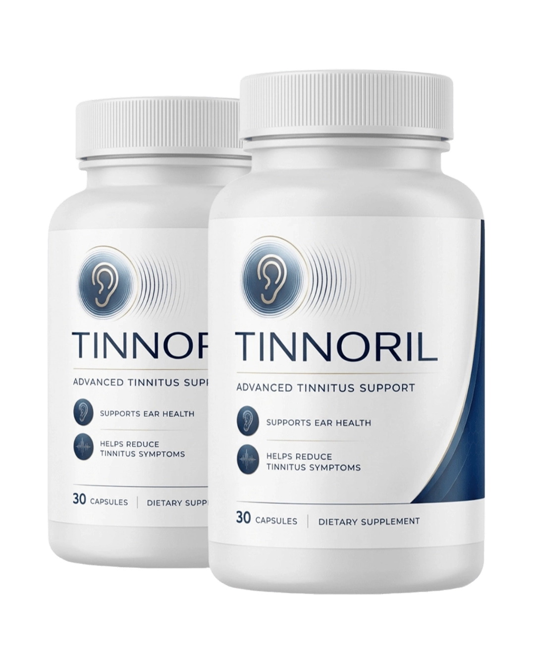 Tinnoril supplement bottles, official product photo
