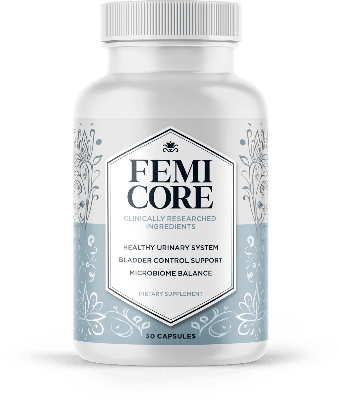 FemiCore supplement bottle, the actual product sold on the seller page