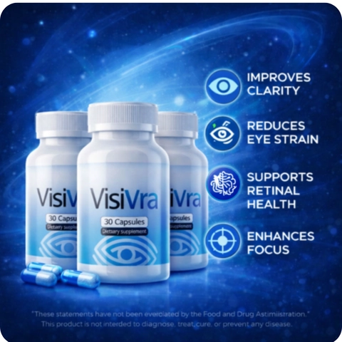VisiVra eye-health capsules, three bottles as shown on the seller's page