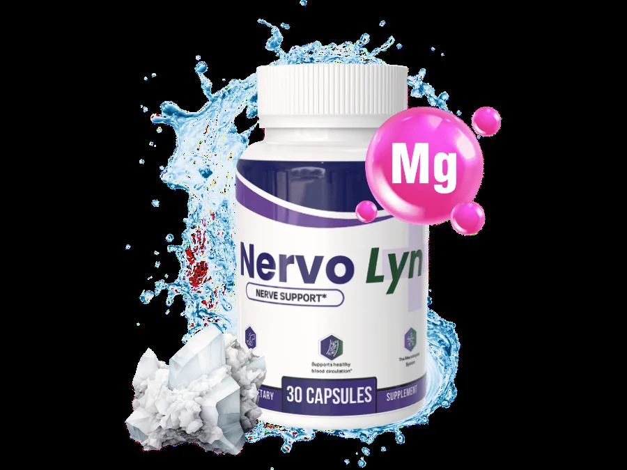 Nervo Lyn nerve support supplement bottle, the product's own official bottle artwork showing 30 capsules