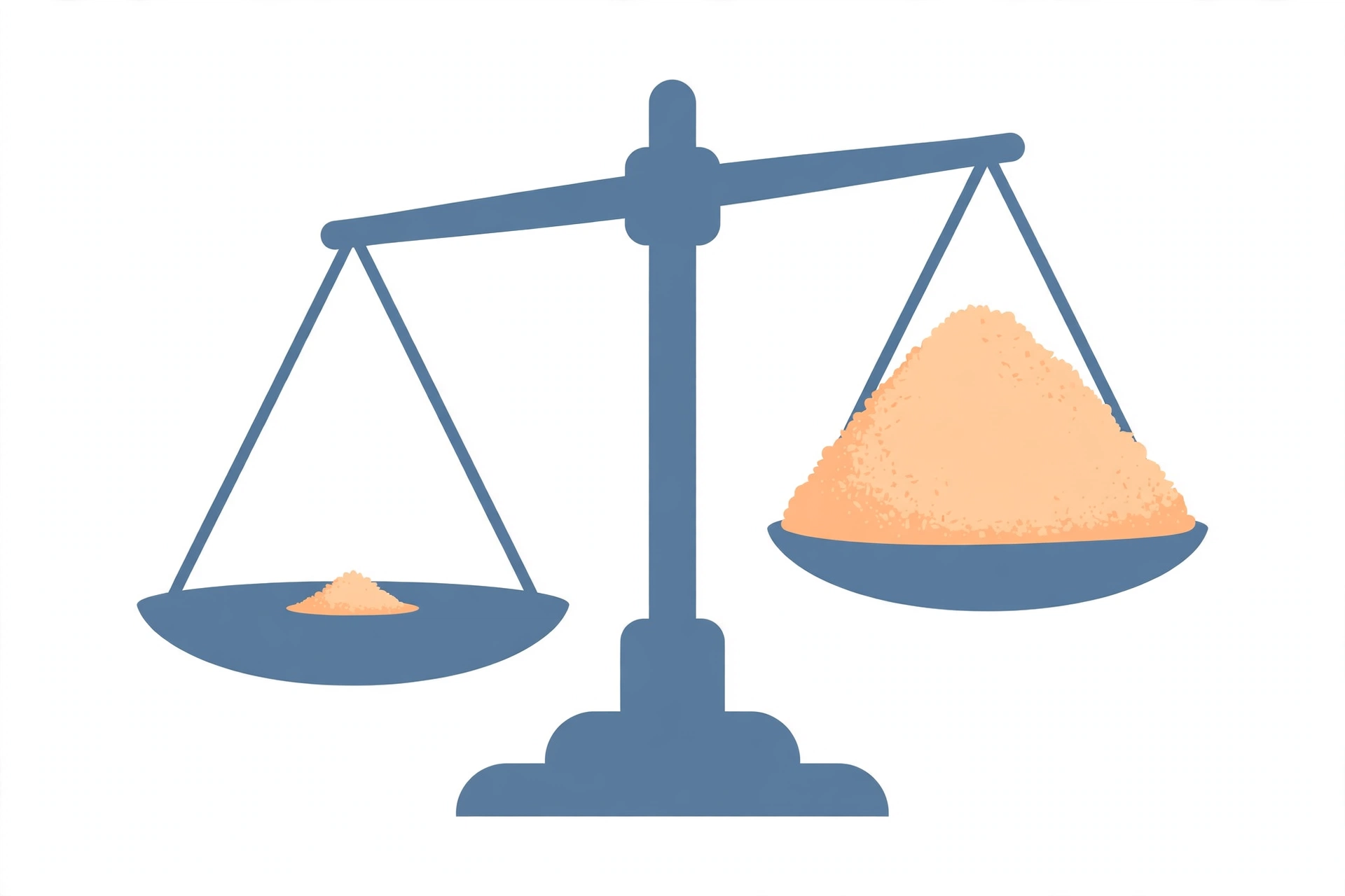 Infographic showing a very small amount next to a much larger amount