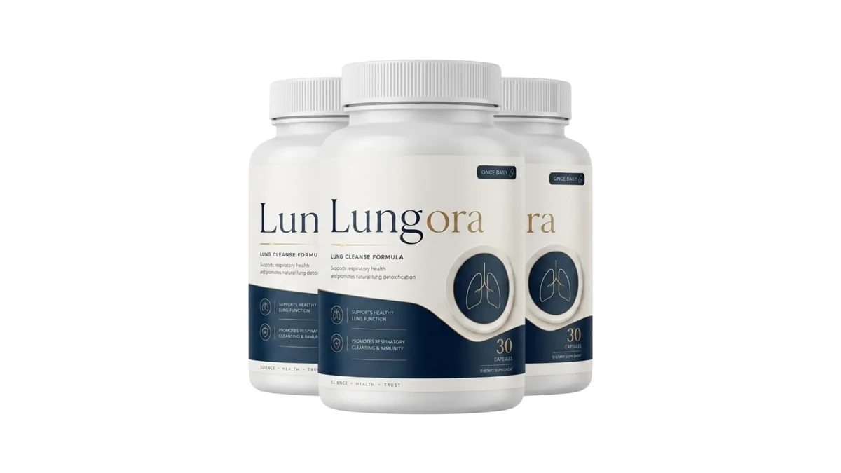 Three bottles of Lungora Lung Cleanse Formula capsules